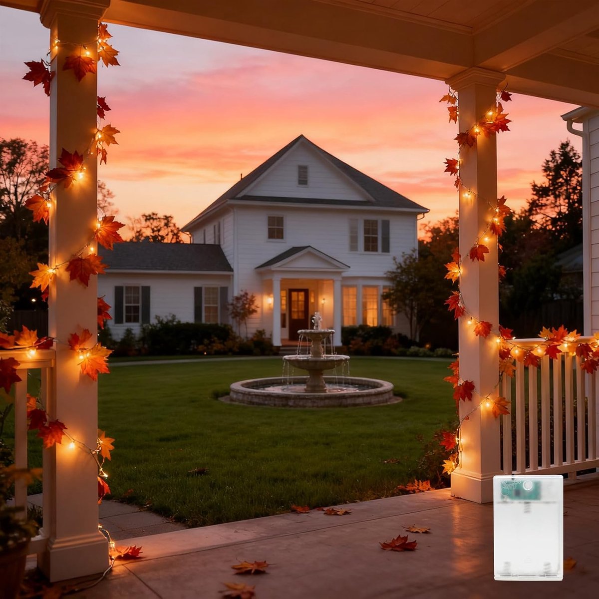 Autumn Fairy Lights 3 m 20 LED Maple Leaves Warm White Battery Operated 2 Lighting Modes for Halloween, Christmas - ShopVlot