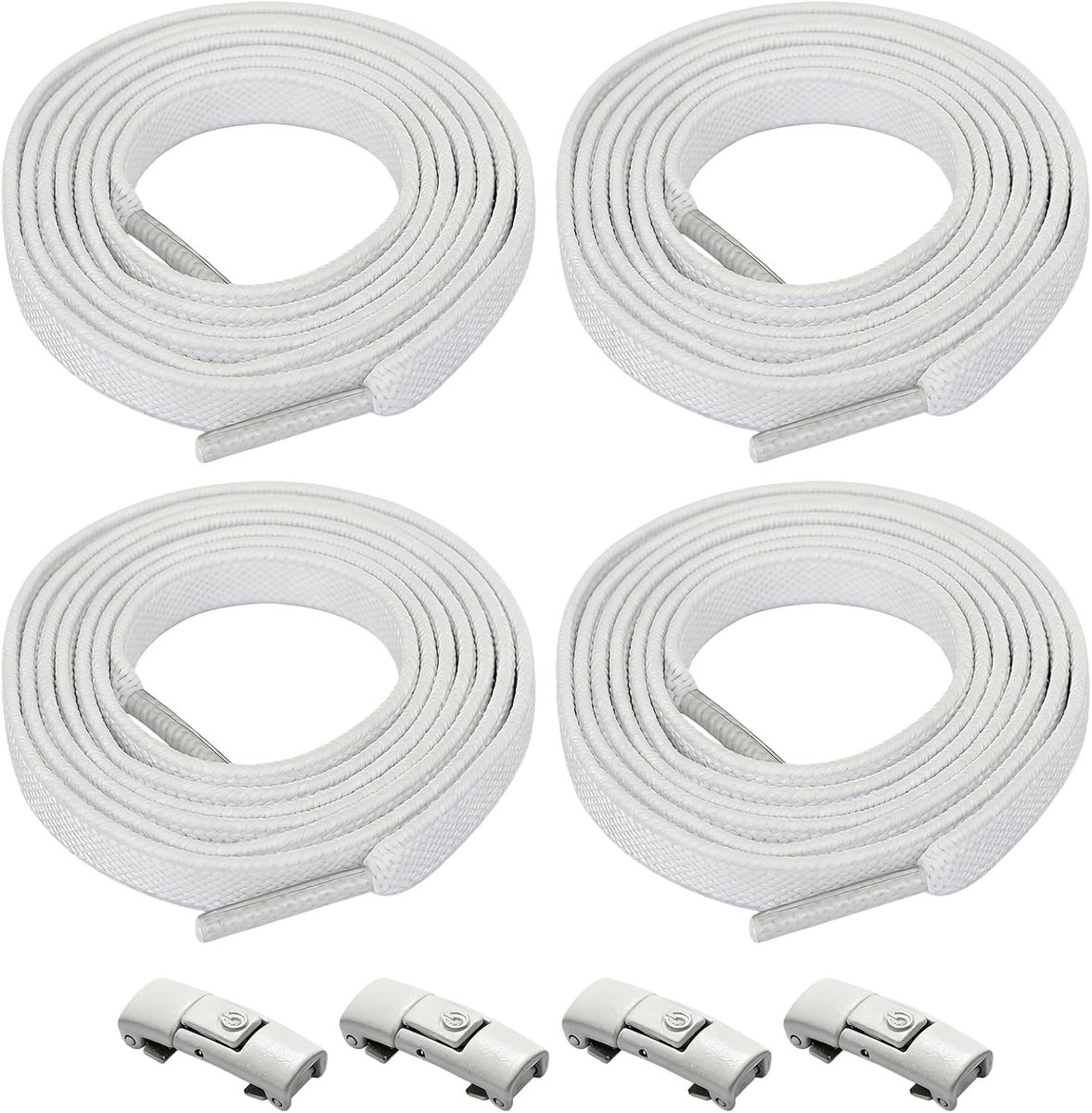 Knoopvrije veters, 2 paar elastische veters, snelsluiting, rubberen veters voor sneakers en sportschoenen, knoopvrije - ShopVlot