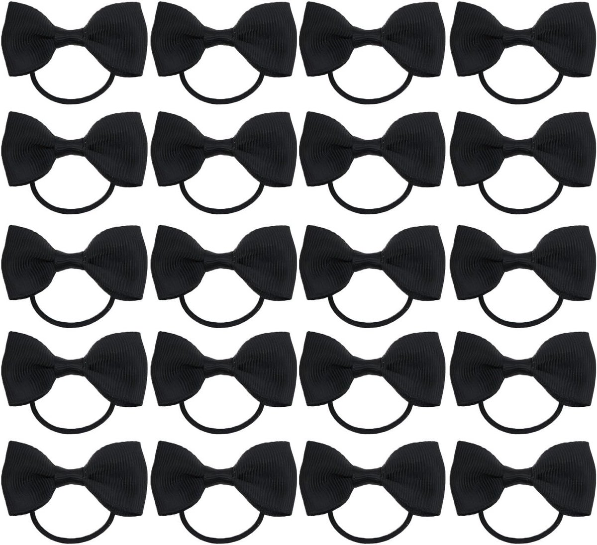 Black Hair Accessories, 20 Pieces Black Hair Bows Elastic Hair Bands for Girls, School Hair Jewellery Set with Bows - ShopVlot