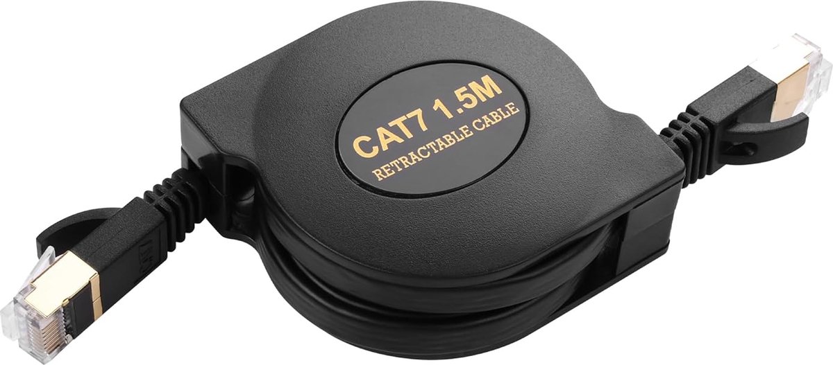 SinLoon Cat7 Retractable Ethernet Cable 4.9Ft RJ45 CAT7 Flat Network Cable High Speed for LAN, Internet, Gaming 1.5M - ShopVlot