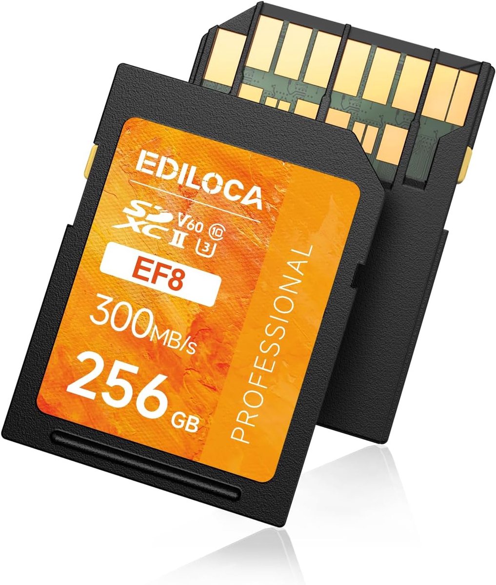 V60 UHS-II SD Card 256GB, Memory Card SDXC with up to 300MB/s read, 160MB/s write for 4K/6K video and professional - ShopVlot