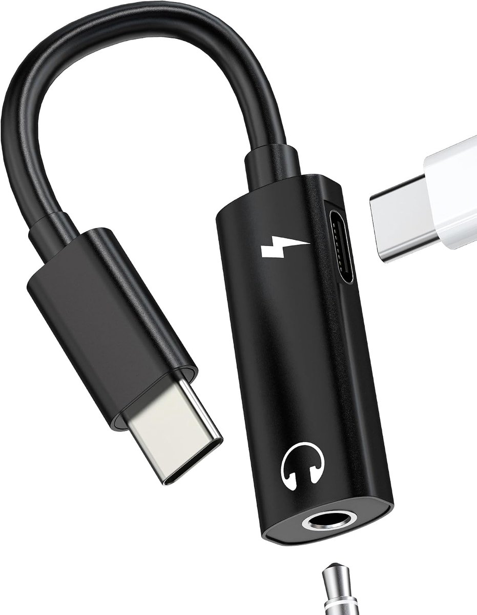 USB C hoofdtelefoonadapter naar AUX-kabel audio naar 3,5 mm splitter voor iPhone 17 16 15 Pro Max compatibel met - ShopVlot