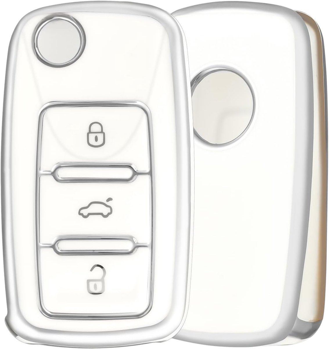 Key Case for VW Key Case Car Key Women Car Key for Golf 4/5/6 Polo Plus Multivan T5 Fabia Seat Ibiza4 3 Keys TPU Key - ShopVlot