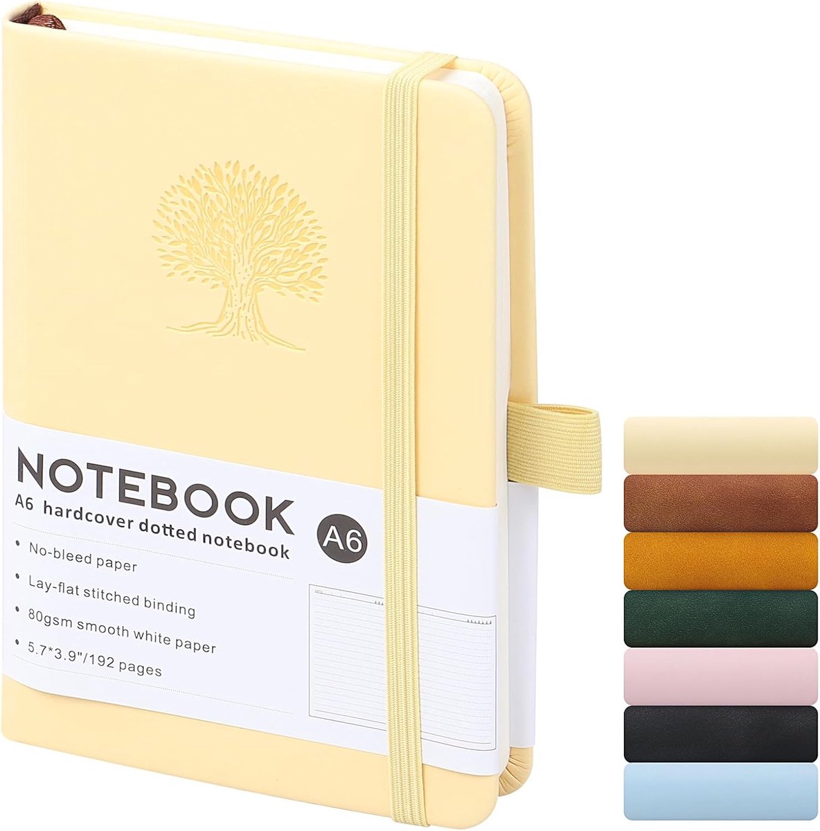 Ztowoto Boom Hardcover A6 notitieboek dagboek, klein dik gelinieerd dagboek notitieboek 192 pagina's, 14,5 x 9,9 cm - ShopVlot