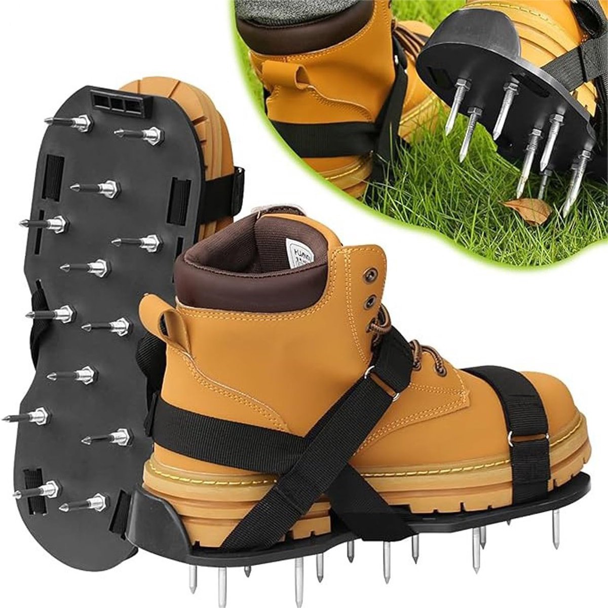Gazonbeluchter schoenen met spijkers, voor een effectieve ventilatie van de bodem - ShopVlot
