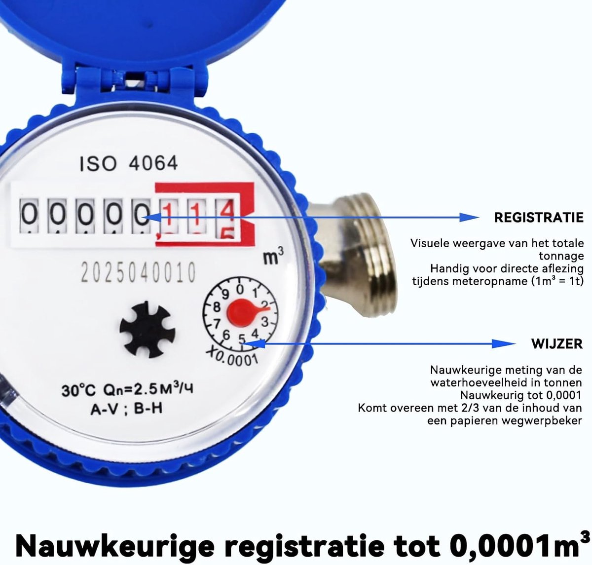 Garden Water Meter 1/2 Inch Cold Water Meter Calibrated with Digital Display and Point, Tap Counter with Mounting - ShopVlot