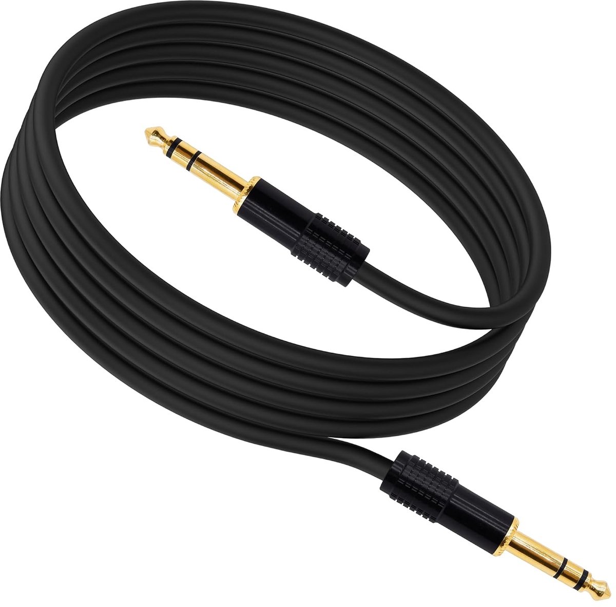 1/4 inch TRS Instrument guitar cable, 6.35mm TRS to 6.35mm stereo audio cable, 1/4 inch male straight balanced jack - ShopVlot