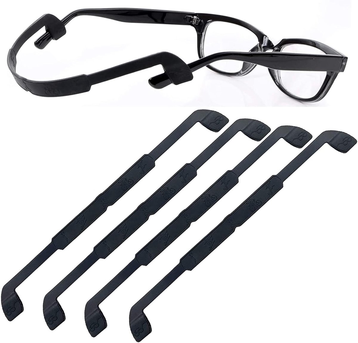 OPUGIT Set of 3 anti-slip glasses straps, soft silicone glasses holder, glasses strap - ShopVlot