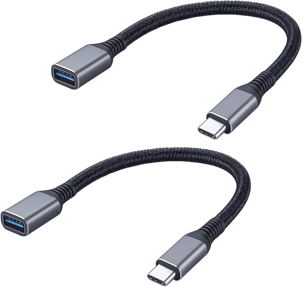 USB C naar type C OTG-adapter - 2 stuks - gegevensoverdracht en snel opladen - ideaal voor smartphone en tablet - ShopVlot