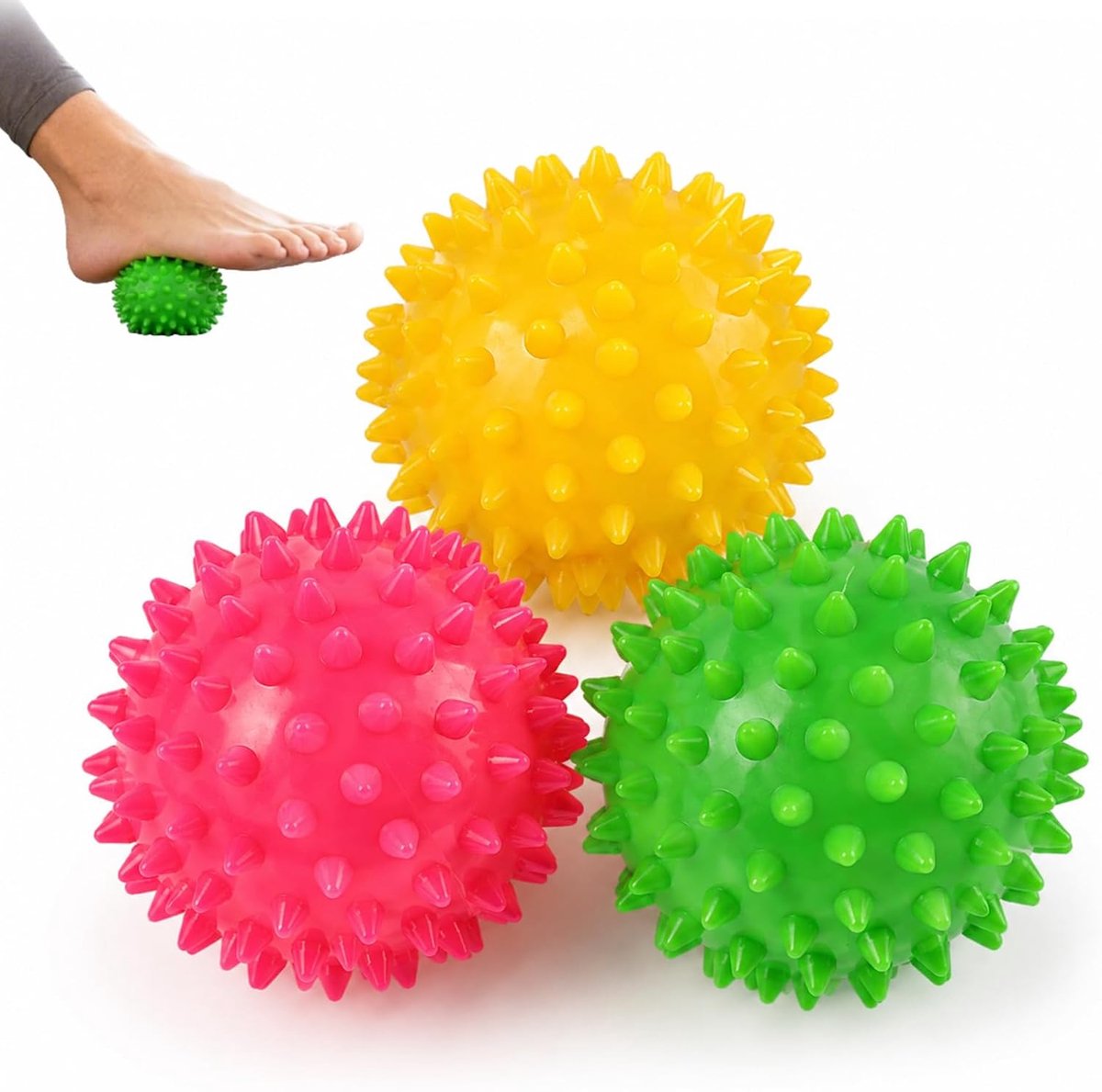 Massageballen set 3 stuks - ergonomische egelballen - antislip noppen - voor ontspannende voet- en rugmassage - ShopVlot