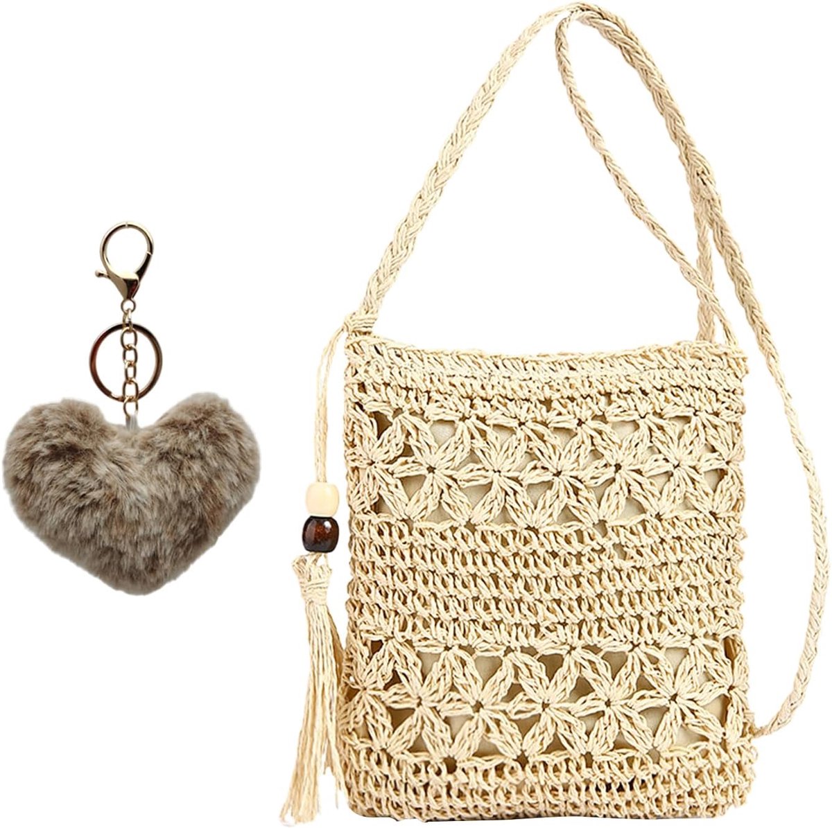 Strandtas voor dames - Beige - Gevlochten schoudertas - Perfect voor de zomer - ShopVlot