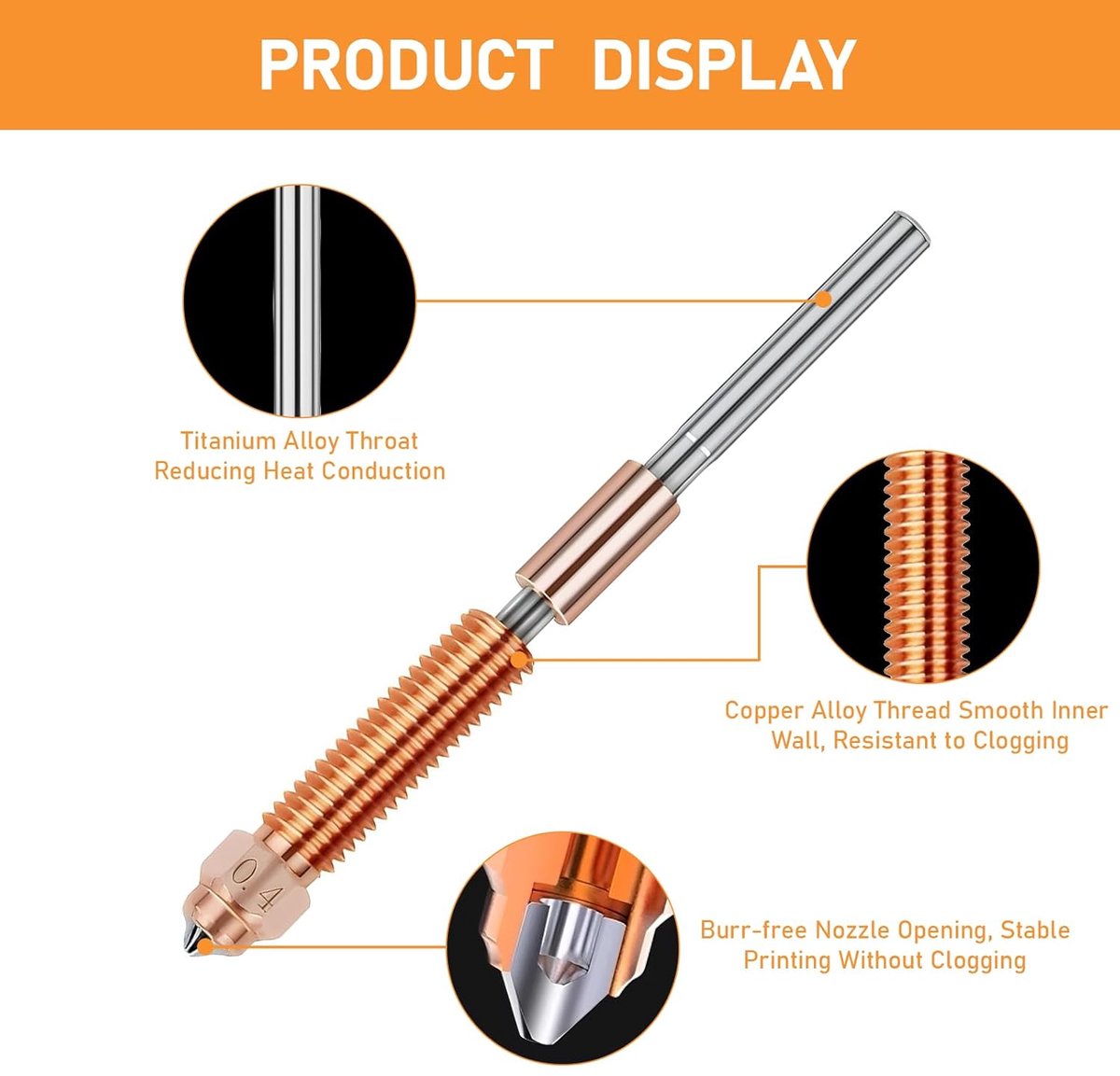 Nozzle 0.4 mm - geïntegreerd - superhard staal - lange levensduur - ShopVlot