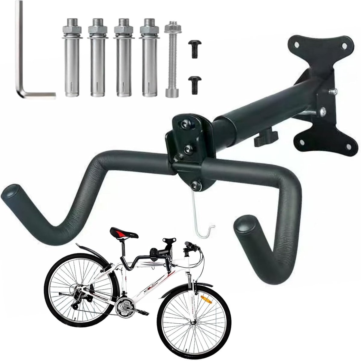 Fiets wandbeugel - Hoogwaardig staal - Tot 90° verstelbaar - Ruimtebesparende opslag - ShopVlot