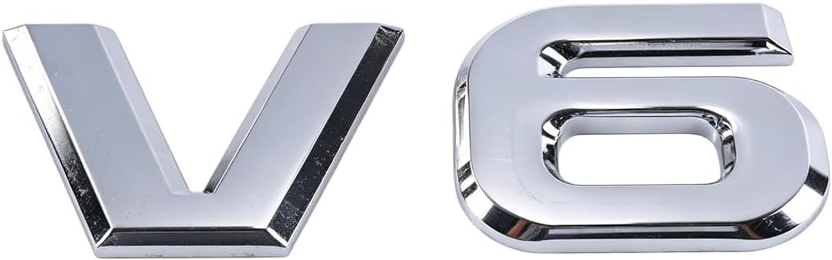 Embleem metalen racelogo 3,3 x 8,9 cm - chroom-zilver - duurzaam - verfijn je voertuig - ShopVlot