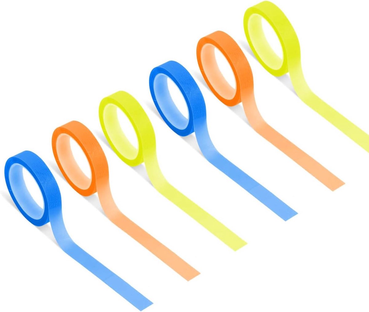 Highlighter tape 6 rollen - verwijderbare neon tape - transparante marker stickers - perfect voor markeren en labelen - ShopVlot