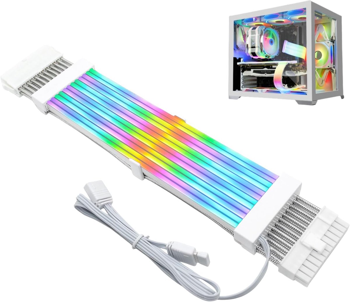 RGB PC kabel LED strip 60Cm - ARGB moederbord 24/8 Pin - Hoge stroomondersteuning - Plug-and-play gemak - ShopVlot