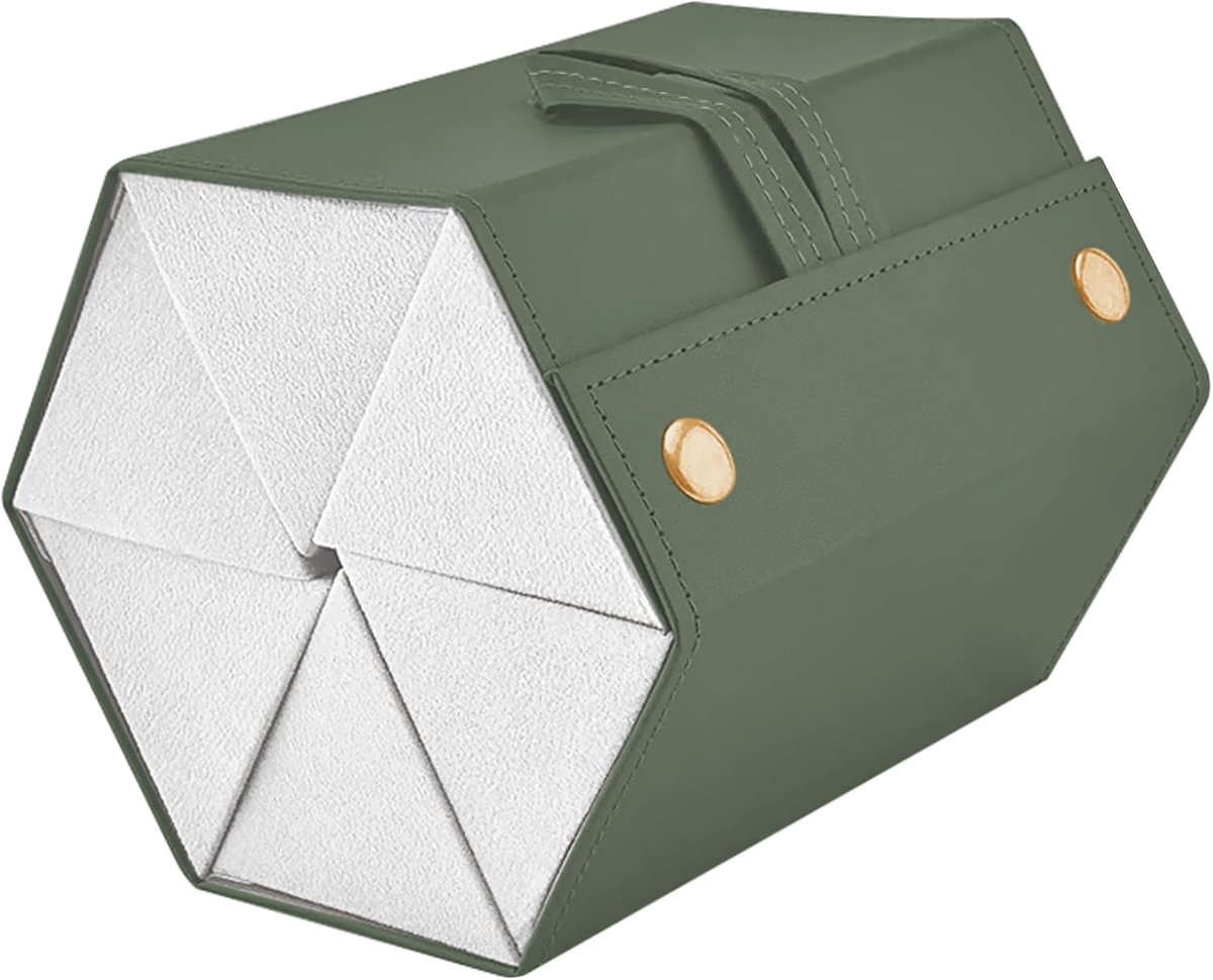 Zonnebrilopslagdoos 6-sloten - PU leer - Vouwbare brillenhouder - Ideaal voor reizen - ShopVlot