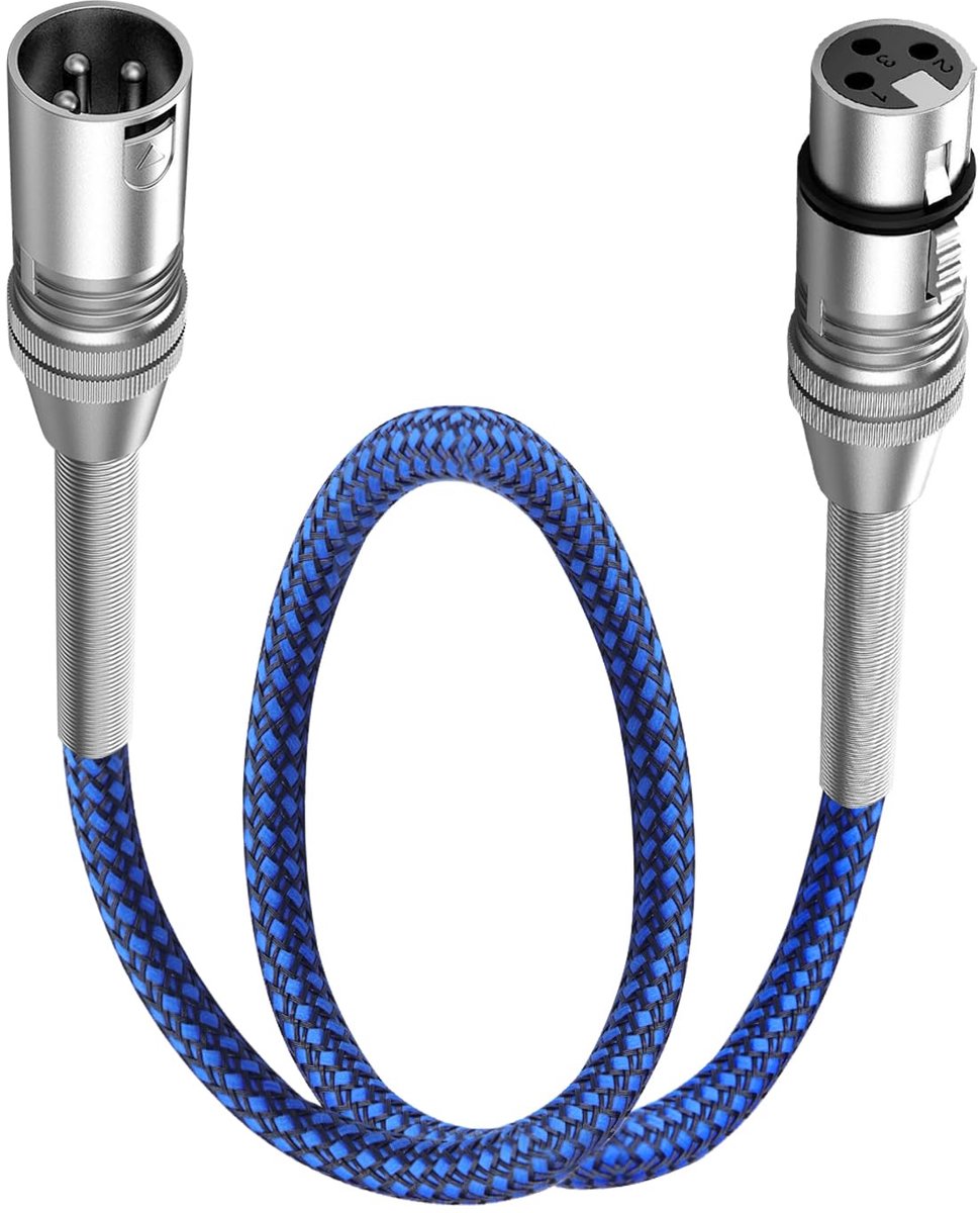 XLR-kabel 0,5 m - 3 pin XLR microfoonkabel - metalen veerontwerp - ideaal voor studio-opnames - ShopVlot