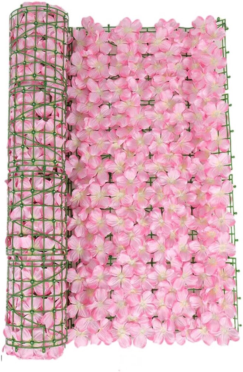 Privacy scherm cherry blossom 24x100 cm - kunstmatige bladeren - UV-bestendig - ideale decoratie voor tuin - ShopVlot