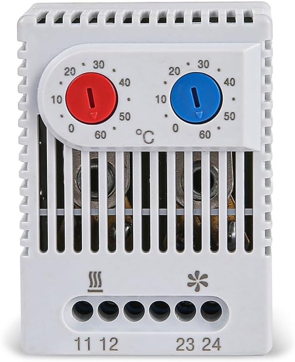 Temperatuurcontroller DIN Rail Compact - Thermoregulator - Mechanisch - Ideaal voor elektrische kasten - ShopVlot