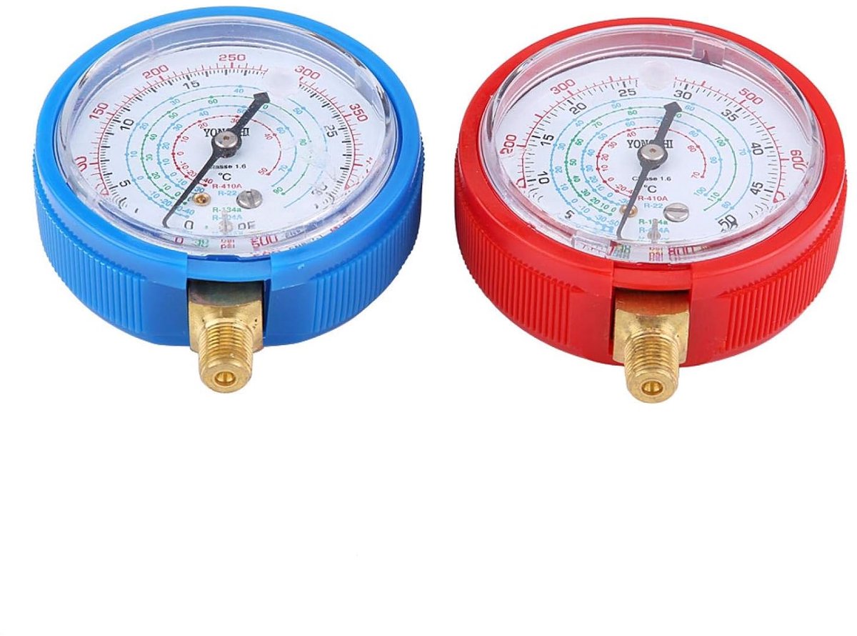 Manifold drukmeter set - R410A R134A R22 - hoge en lage druk - ideaal voor koelmiddelmeting - ShopVlot