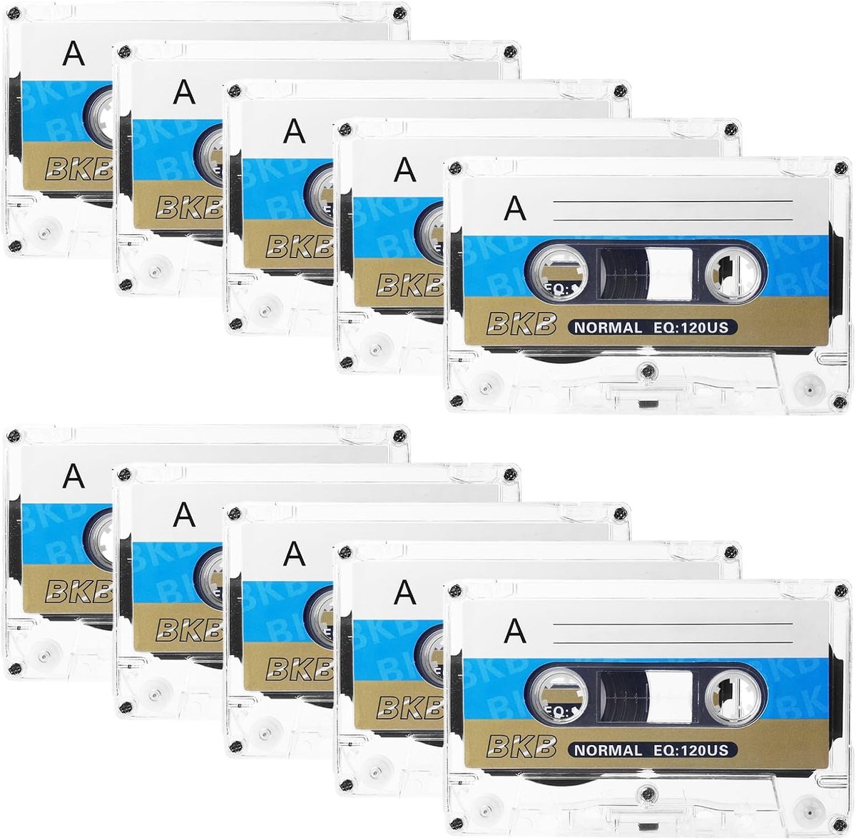 Lege audiocassettes 10 stuks - 60 minuten opname - lage ruis - ideaal voor muziekopnames - ShopVlot