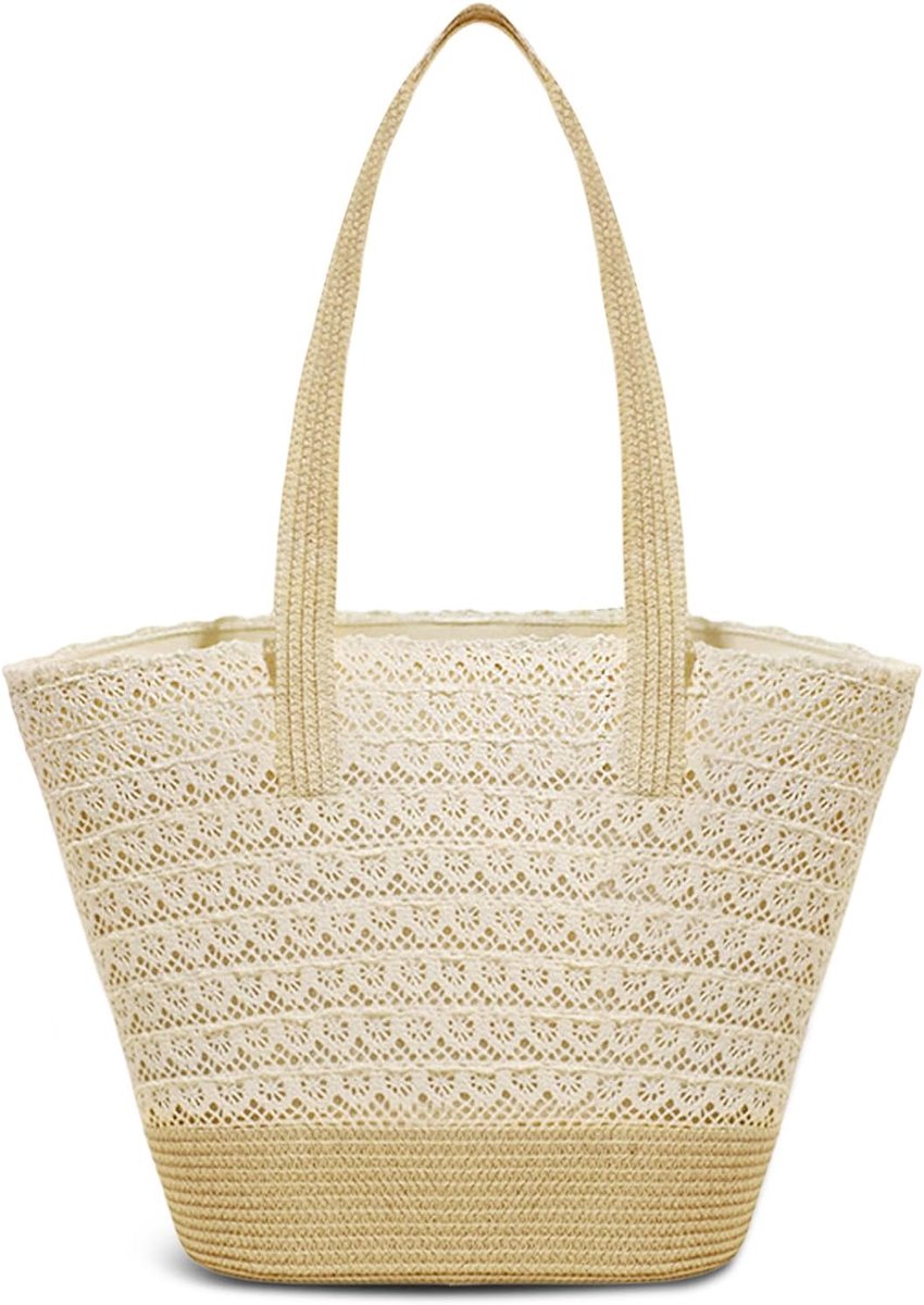 Strandtas Beige - Ruim - Lichtgewicht - Perfect voor zomeruitjes - ShopVlot