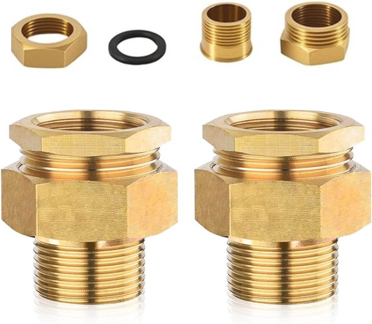 Koppeling 3/4 inch - Messing met O-ring - Draadverbinding voor water en verwarming - Duurzaam en corrosiebestendig - ShopVlot