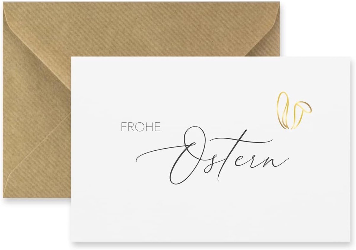 Easter Cards Set van 3 - Elegant 10.5 x 14.8 cm - Natuurlijke Papier Enveloppen - Perfect voor Pasen - ShopVlot