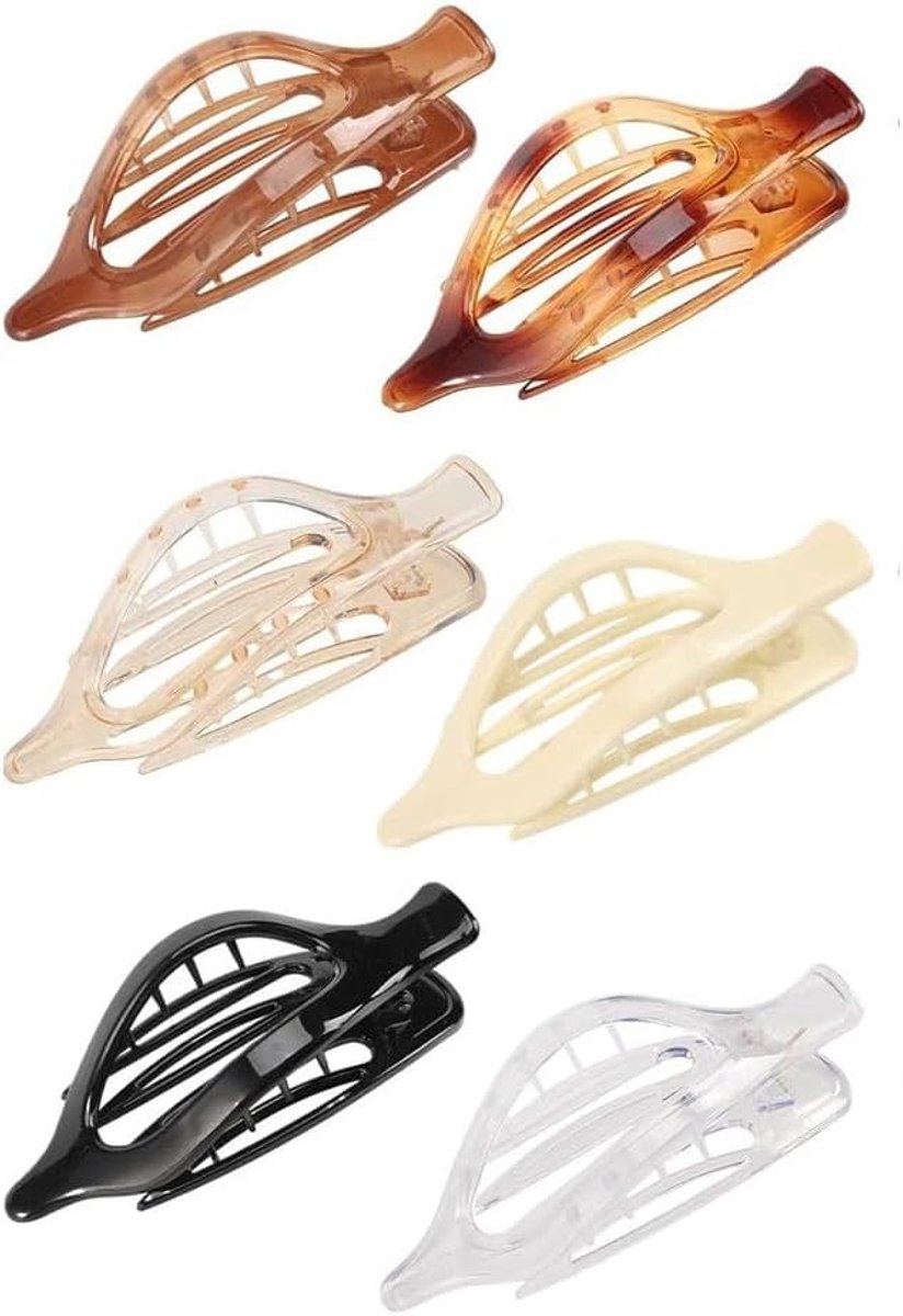 Haarspelden set van 6 - Grote geometrische vorm - Non-slip grip - Perfect voor elke outfit - ShopVlot