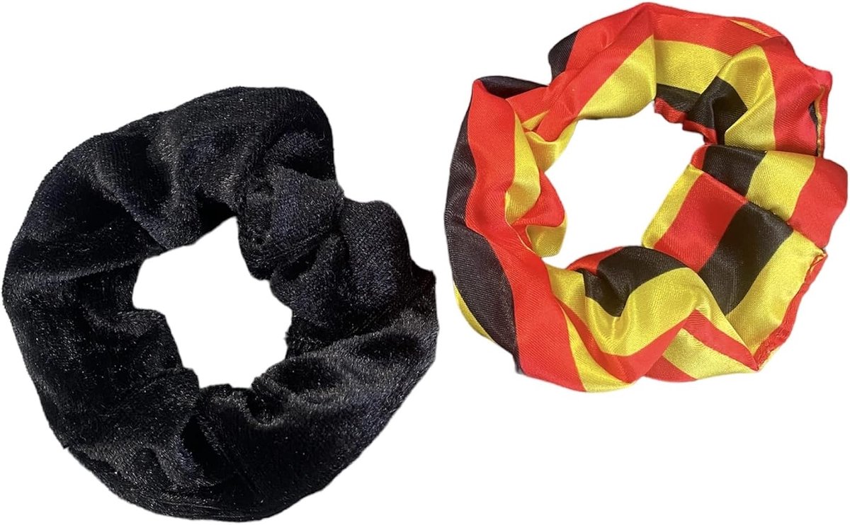 Scrunchies haaraccessoires 2-delig - Europees Kampioenschap/Wereldkampioenschap Duitsland - trendy design - ShopVlot