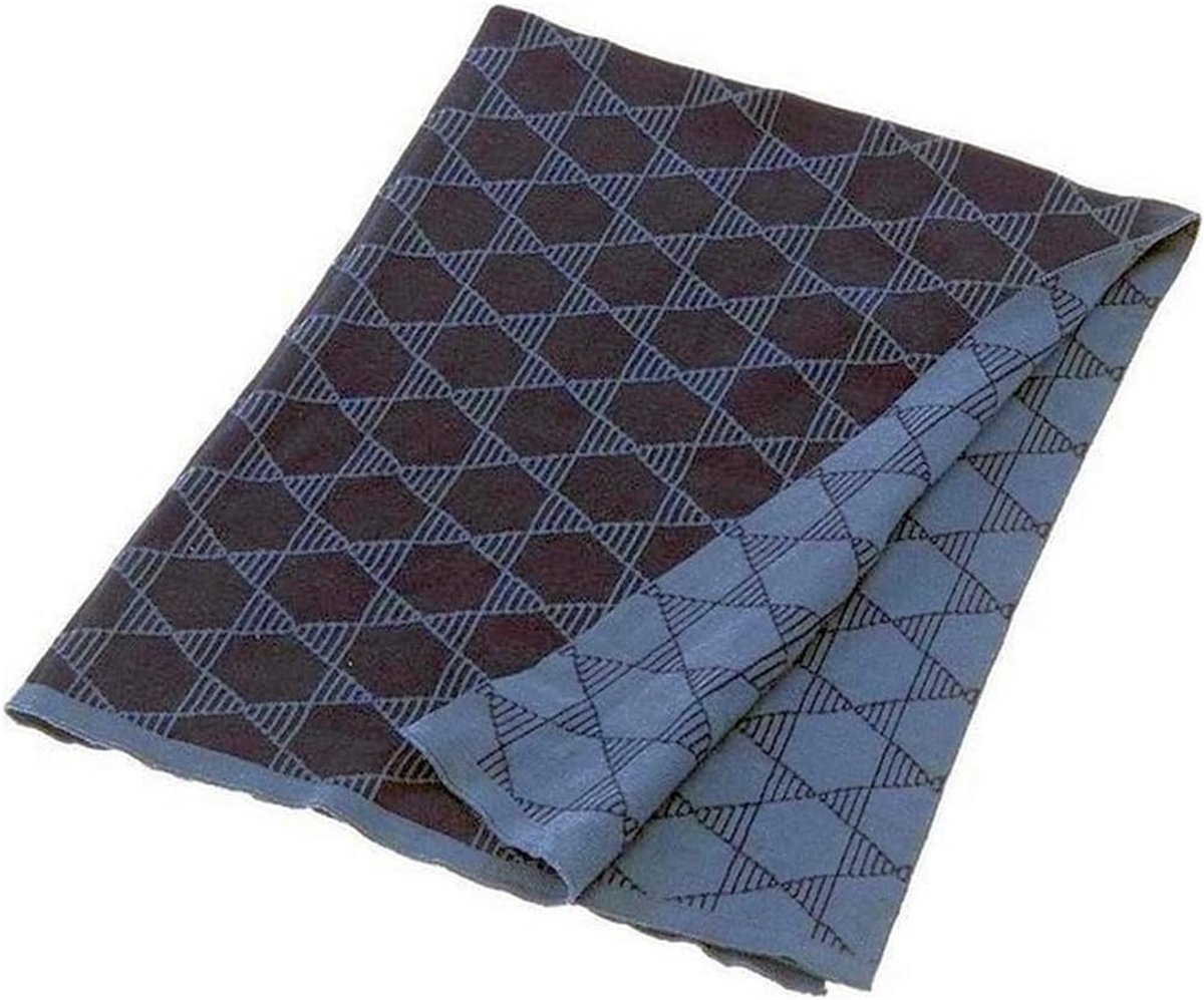 Babydeken 70 x 100 cm - gebreide sterren - blauwe kleur - ideaal voor warme nachten - ShopVlot