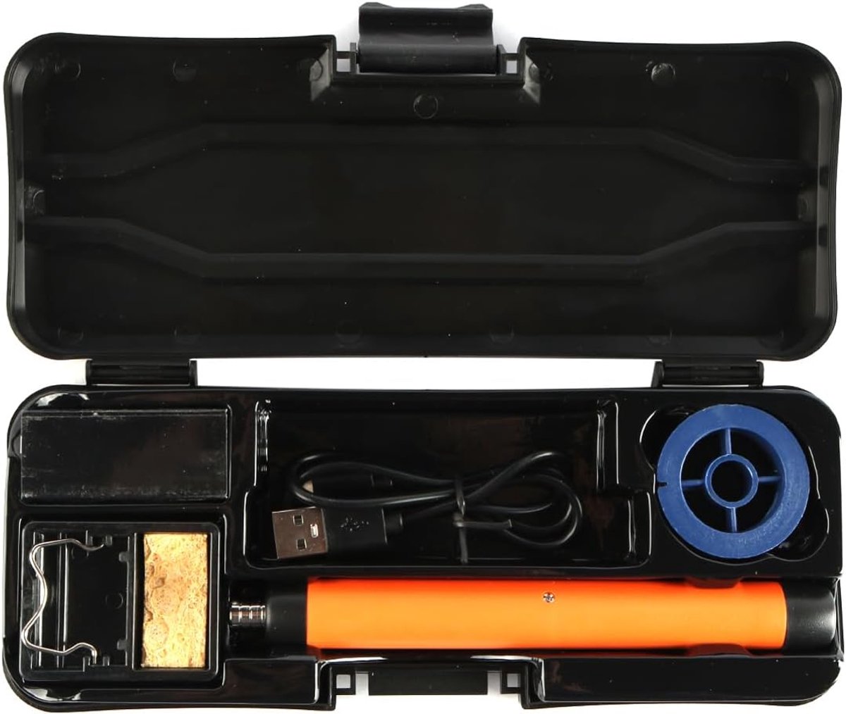 USB soldeerbout set - oplaadbaar en draagbaar - temperatuur instelbaar van 300°C tot 400°C - ideaal voor reparaties - ShopVlot
