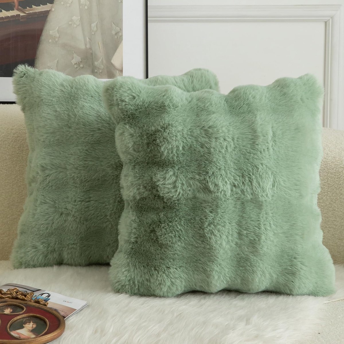Sierkussenhoezen 18 x 16 Inch - Dikke Pluche Wol - Superzachte Velvet achterkant - Perfect voor de bank - ShopVlot