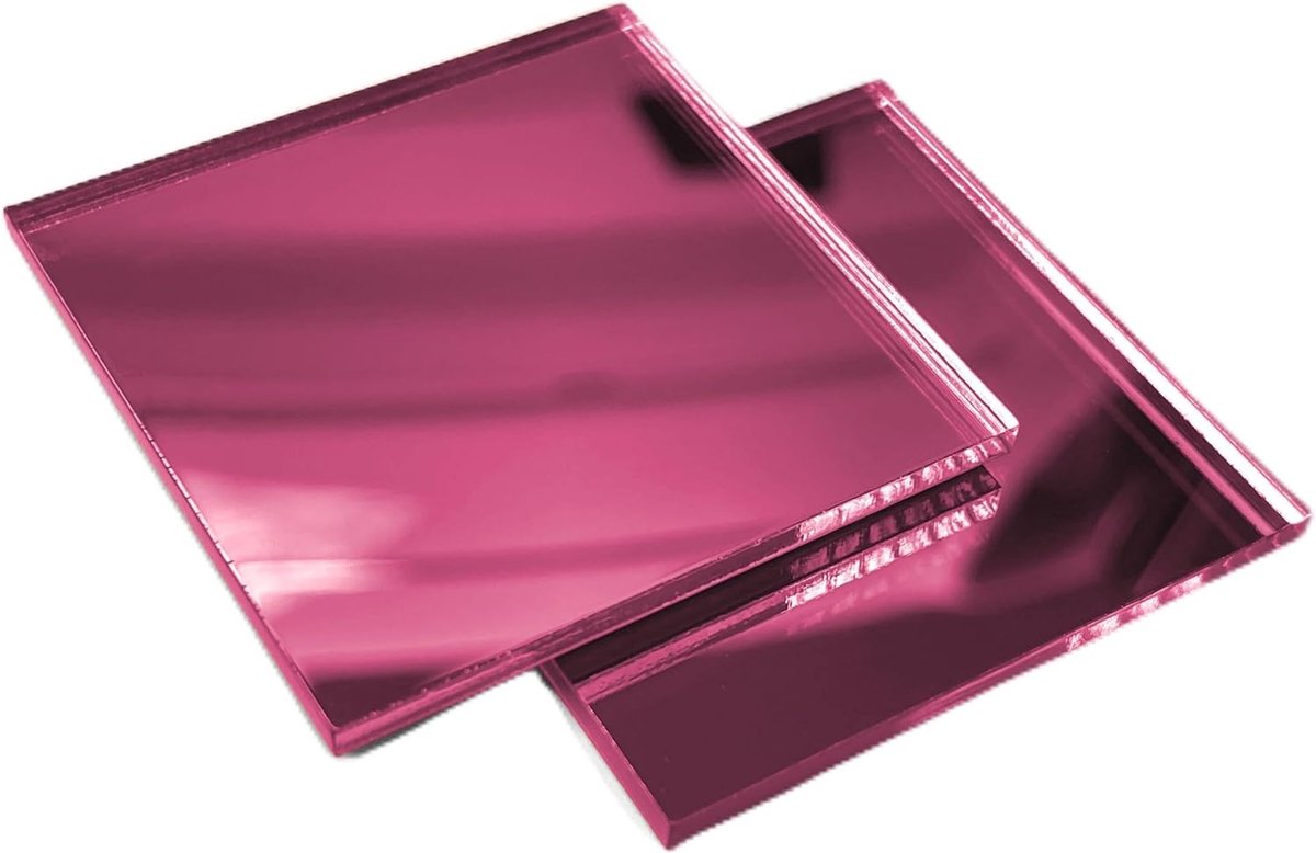 Set van 30 kleine vierkante spiegels - 3x30x30mm - paars - ideaal voor decoratie - ShopVlot