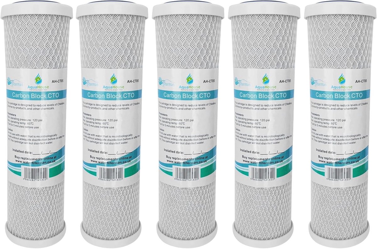 Waterfilter Cartridge 10" - Kokosnootschalen - 5 micron - Geschikt voor drinkwater - ShopVlot