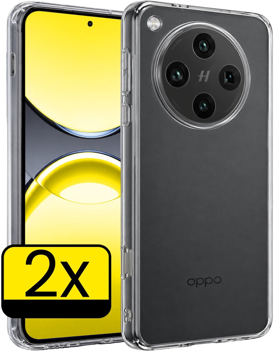 Hoesje - 2 Stuks - Geschikt voor OPPO Find X8 Pro - Sterk & Shockproof - Case Siliconen - Back Cover - Telefoon Hoes - Telefoonhoesjes - Transparant