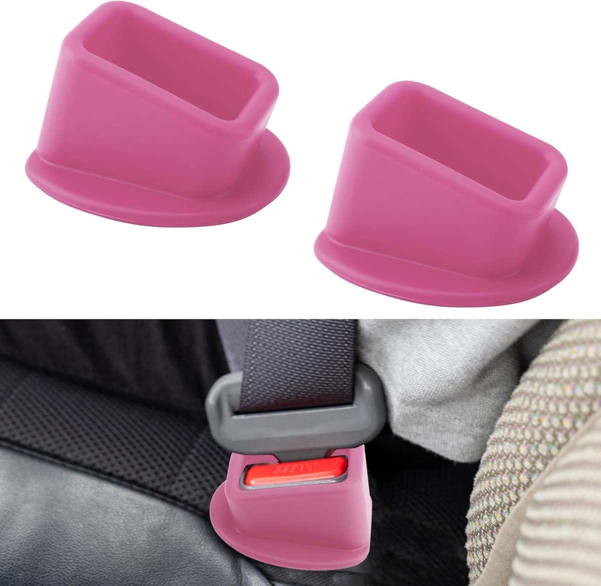 Autogordelgesp houder 2-pack - siliconen - houdt gesp rechtop - gemakkelijke toegang voor kinderen en volwassenen - ShopVlot