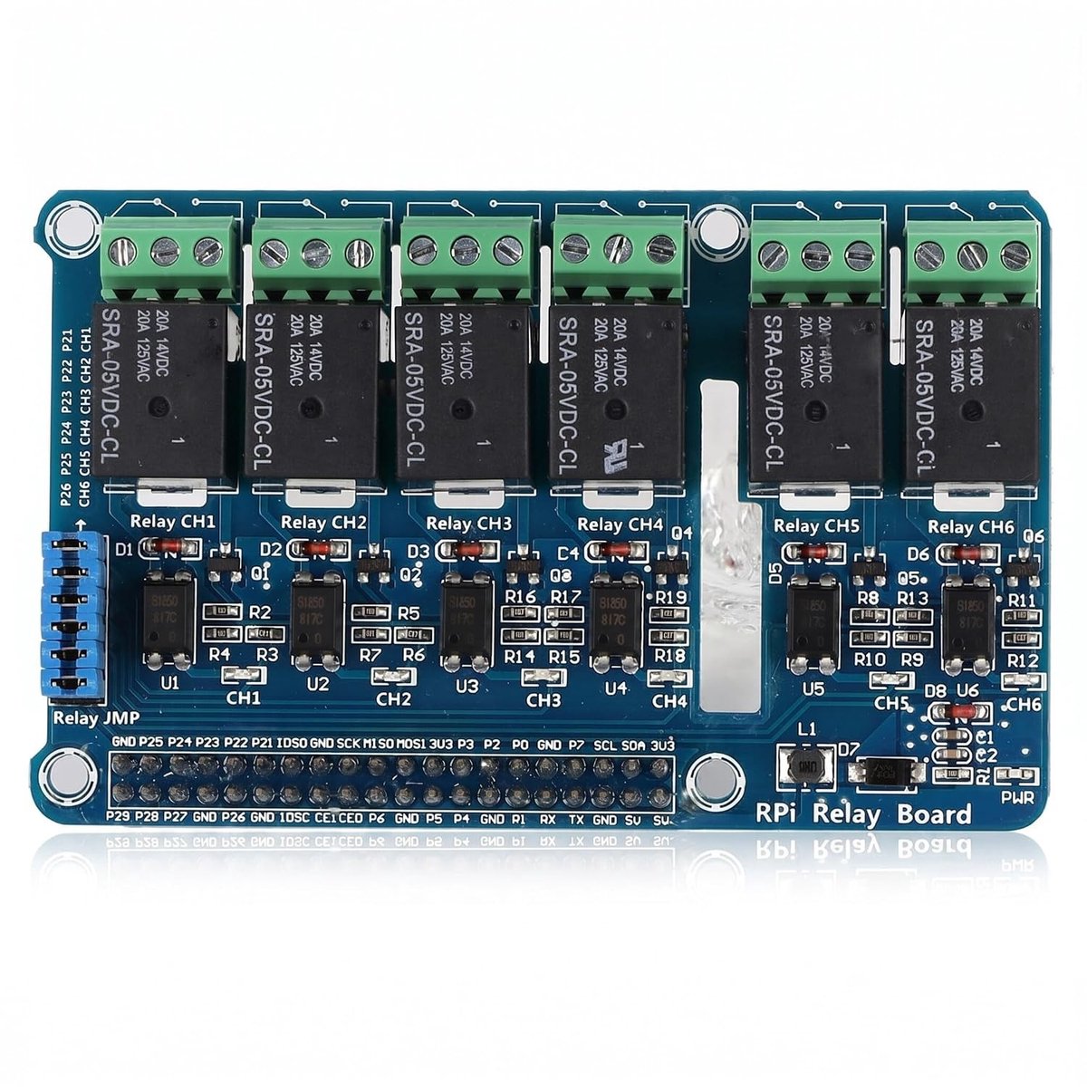 6-Kanaals Relay Module Uitbreidingskaart voor Raspberry Pi, Optocoupler, Automatisering en Besturing