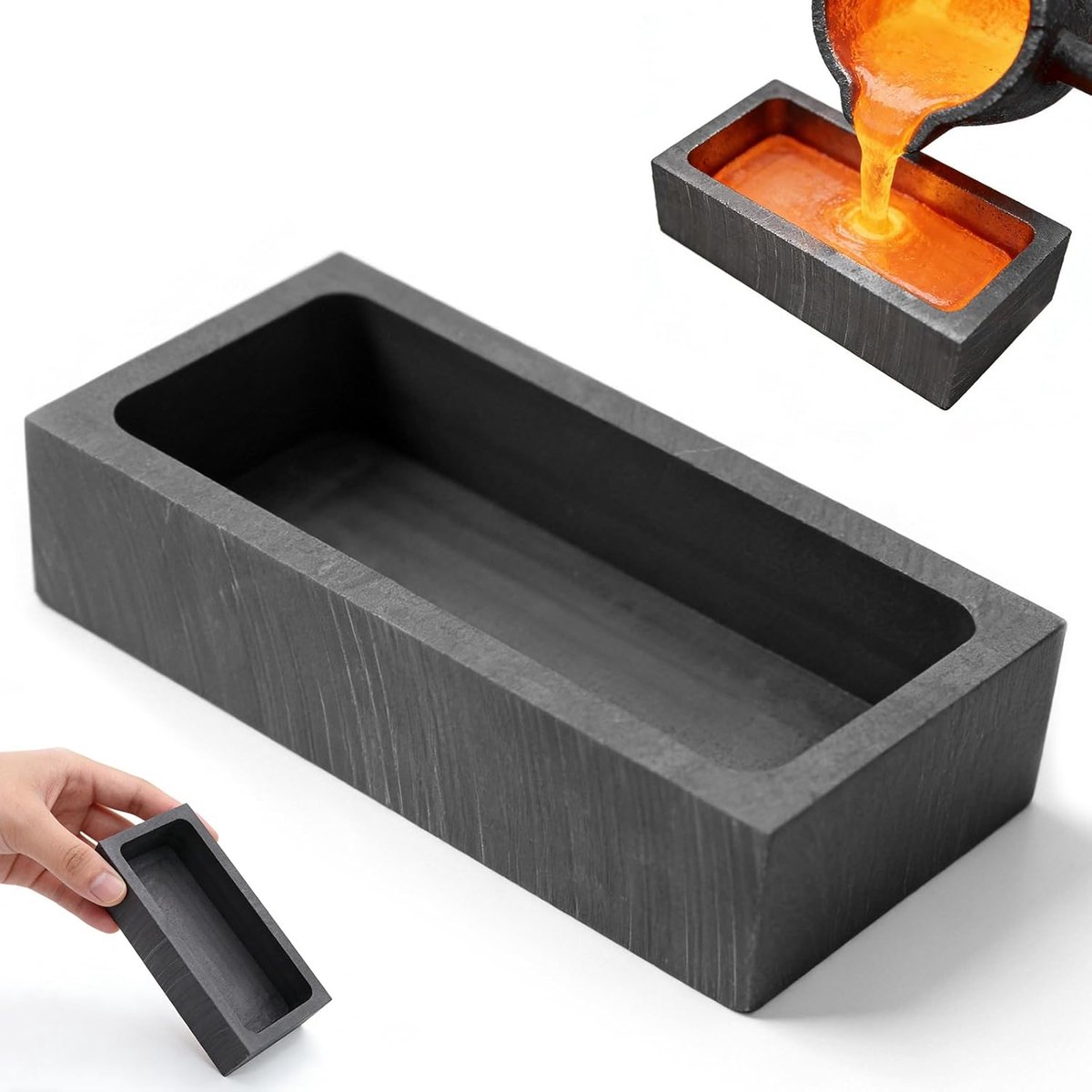 Graphite Bar Moulds, Metal Moulds, 10 x 5 x 2.5 cm, Melting Pot - ShopVlot