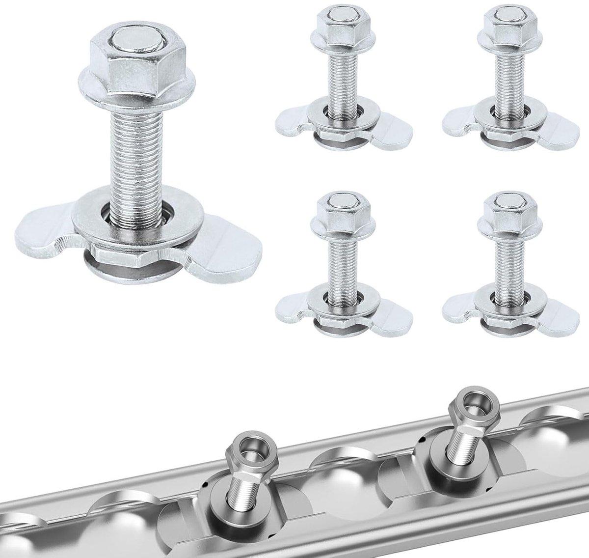 JOYOLA Schroeffittingen voor spanrails, 5 stuks, M8 x 40 mm, 500daN, eindmontage van gegalvaniseerd staal - ShopVlot