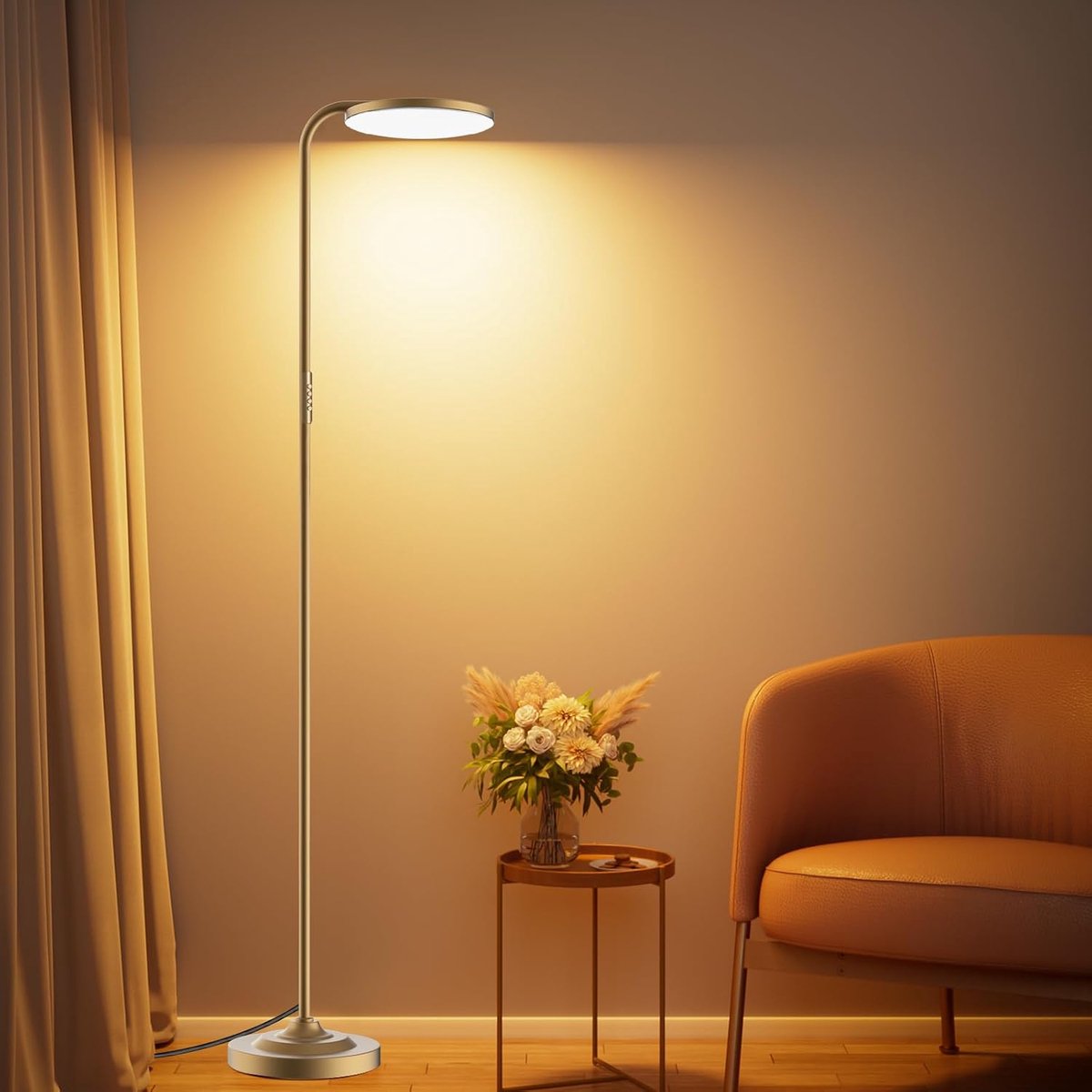 SIBRILLE Floor Lamp for Living Room, 36 W, Dimmable with Remote Control, 3000-6000 K, Ceiling Spotlight, LED - ShopVlot