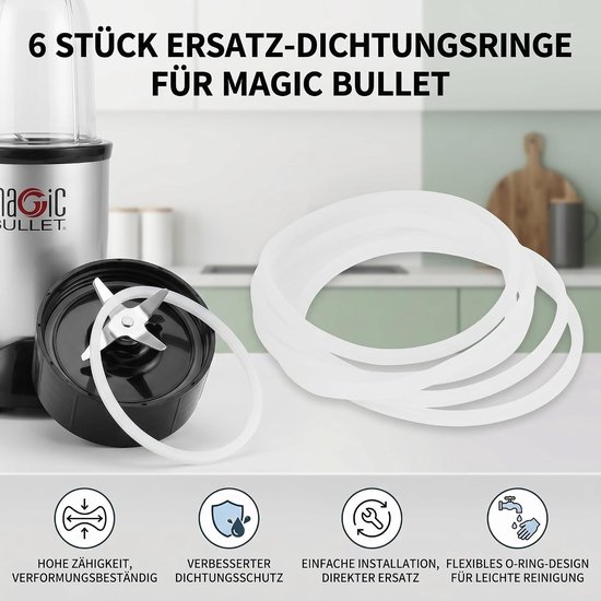 Vervangingsrubberring voor juicer, set van 6 stuks, geschikt voor blenders en sapcentrifuges, duurzame afdichtingen voor optimale prestaties — afbeelding 5