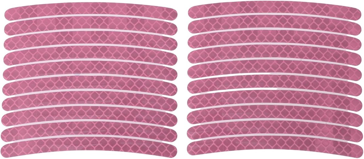 20pcs Arc Wheel Rim Stickers Car Wheel Rim Tapes Decoration Stickers for 14-22 inch Neon Pink Reflective PET - ShopVlot