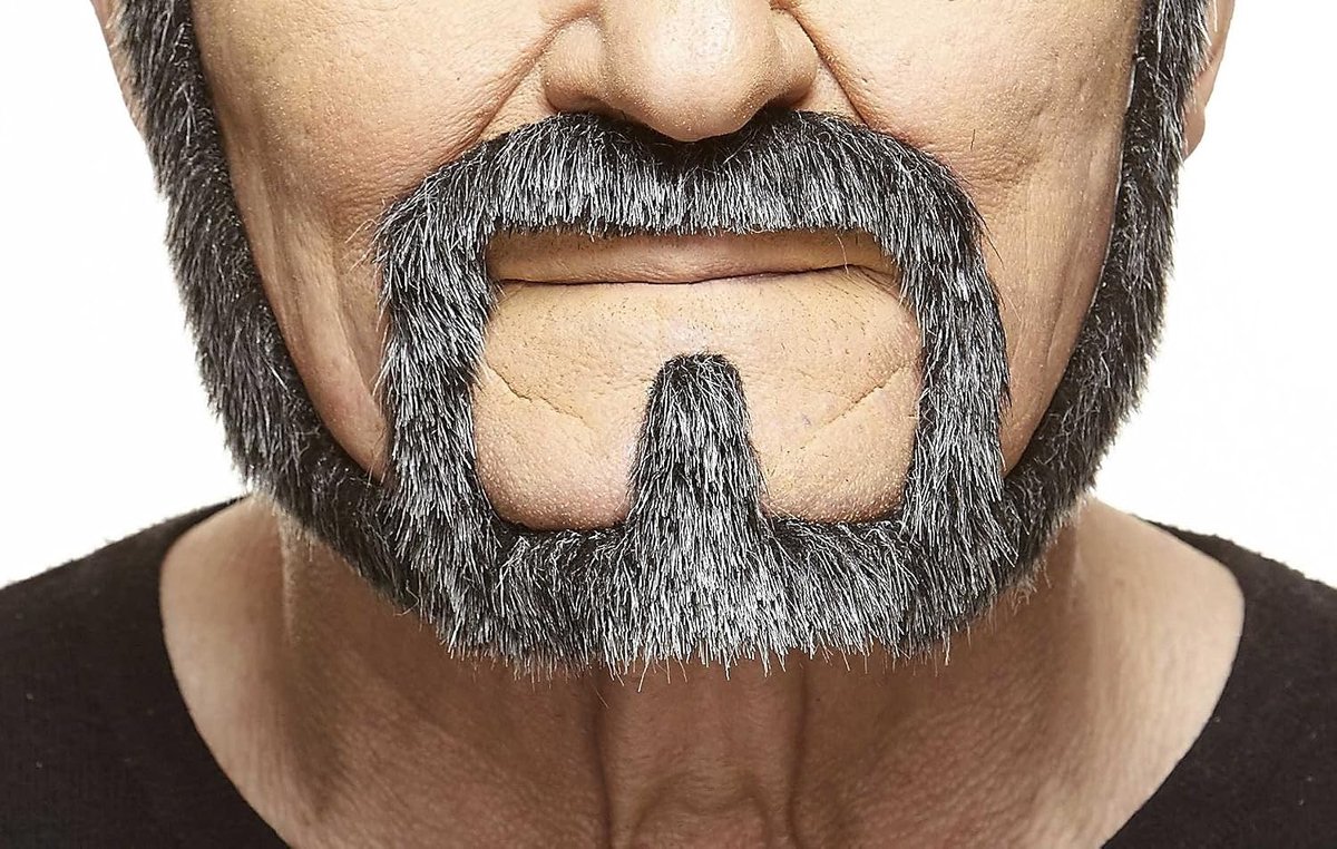 Mustaches Self Adhesive Cracker Fake Beard, Novelty, Fake Facial Hair, Costume Accessory for Adults, Black And White - ShopVlot