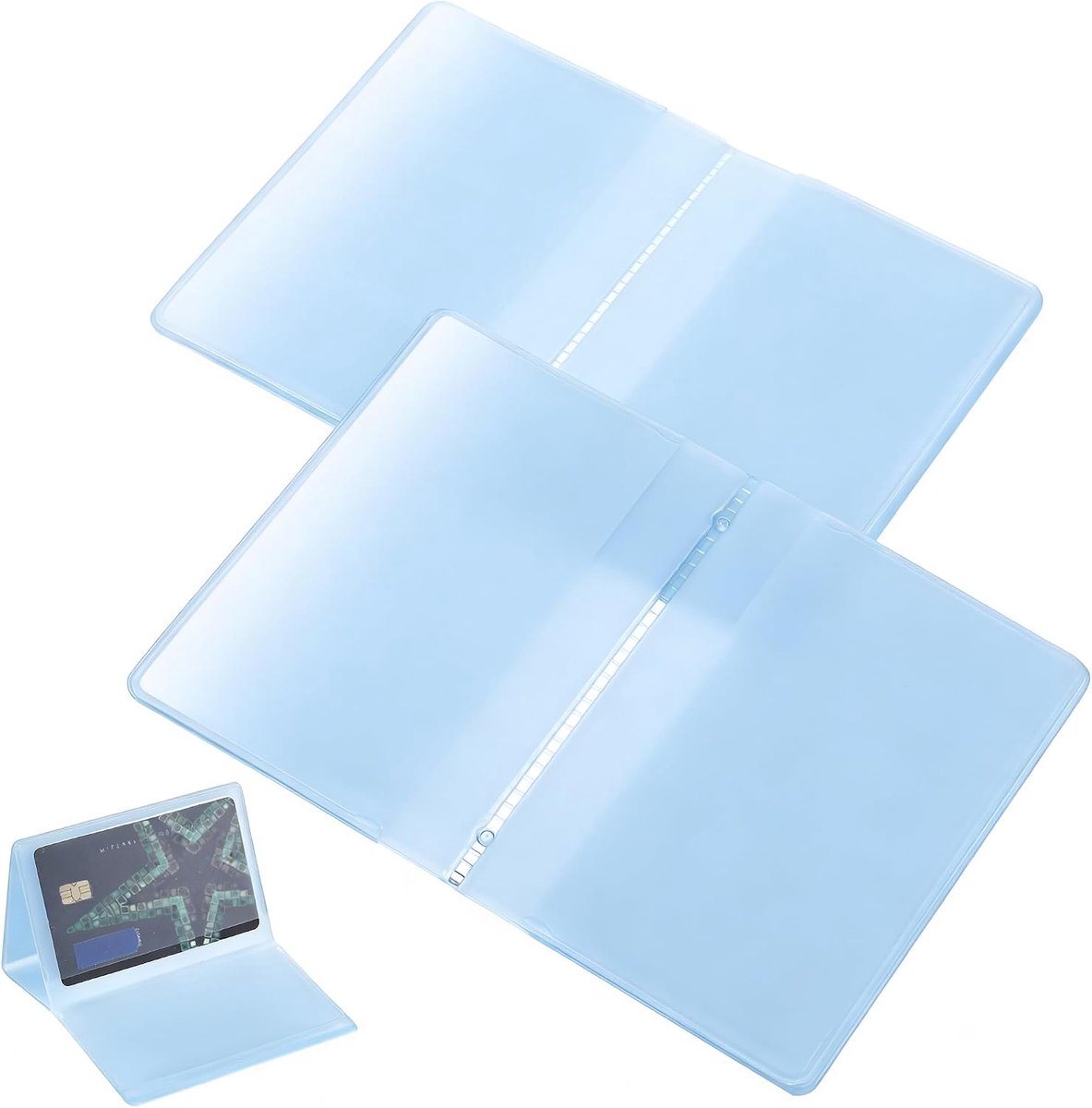 Doorzichtige Plastic Creditcardhouder 2 Stuks, Hoge Capaciteit 10 Pagina 20 Sleuven, Duurzame PVC Kaartbeschermer - ShopVlot