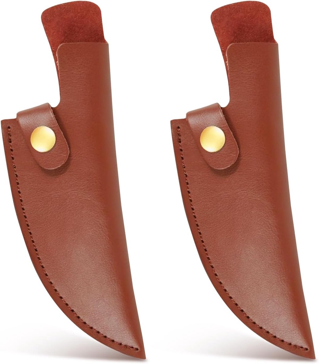 SnelShoppen - 2 Stuks Leren Mesbeschermers, PU Leren Mes Hoes voor 15.2 cm Fileermessen met Veiligheidsriem voor Camping, Outdoor Koken en Jacht