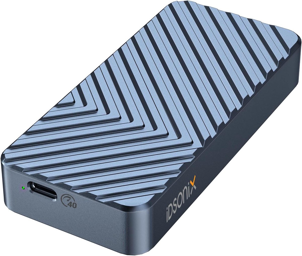 iDsonix Aluminum Housing USB4.0 Type-C Transmission Enclosure Case For M.2 NVME SSD in Grey - ShopVlot
