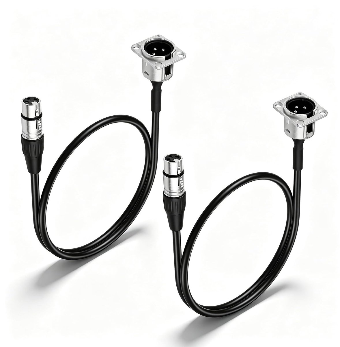 GINTOOYUN 2 stuks 24,8 inch XLR-paneelinstallatie, vrouwelijk naar XLR mannelijk, kabel, D-type, zelfvergrendelende - ShopVlot