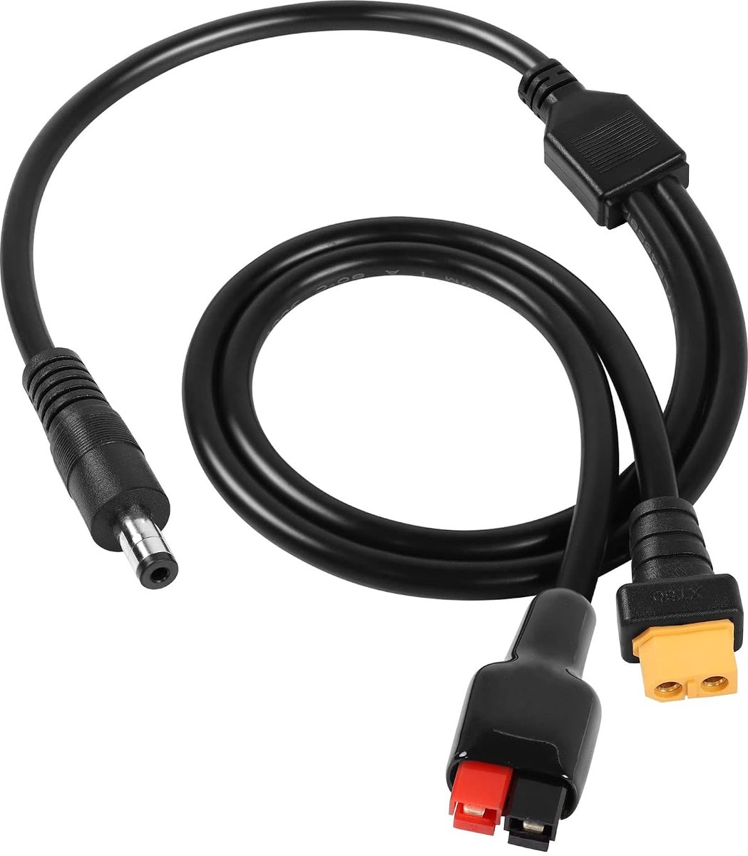 GINTOOYUN DC5521 to XT60 and Solar Connector Cable 14AWG DC 5.5mm x 2.1mm Male to XT60 Female Head and Solar Male - ShopVlot